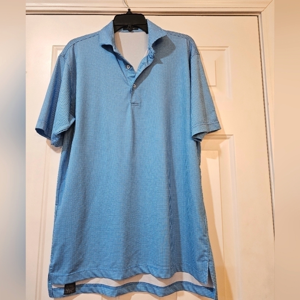 Turtleson Polo Shirt size medium golfing summer opti dri Gingham